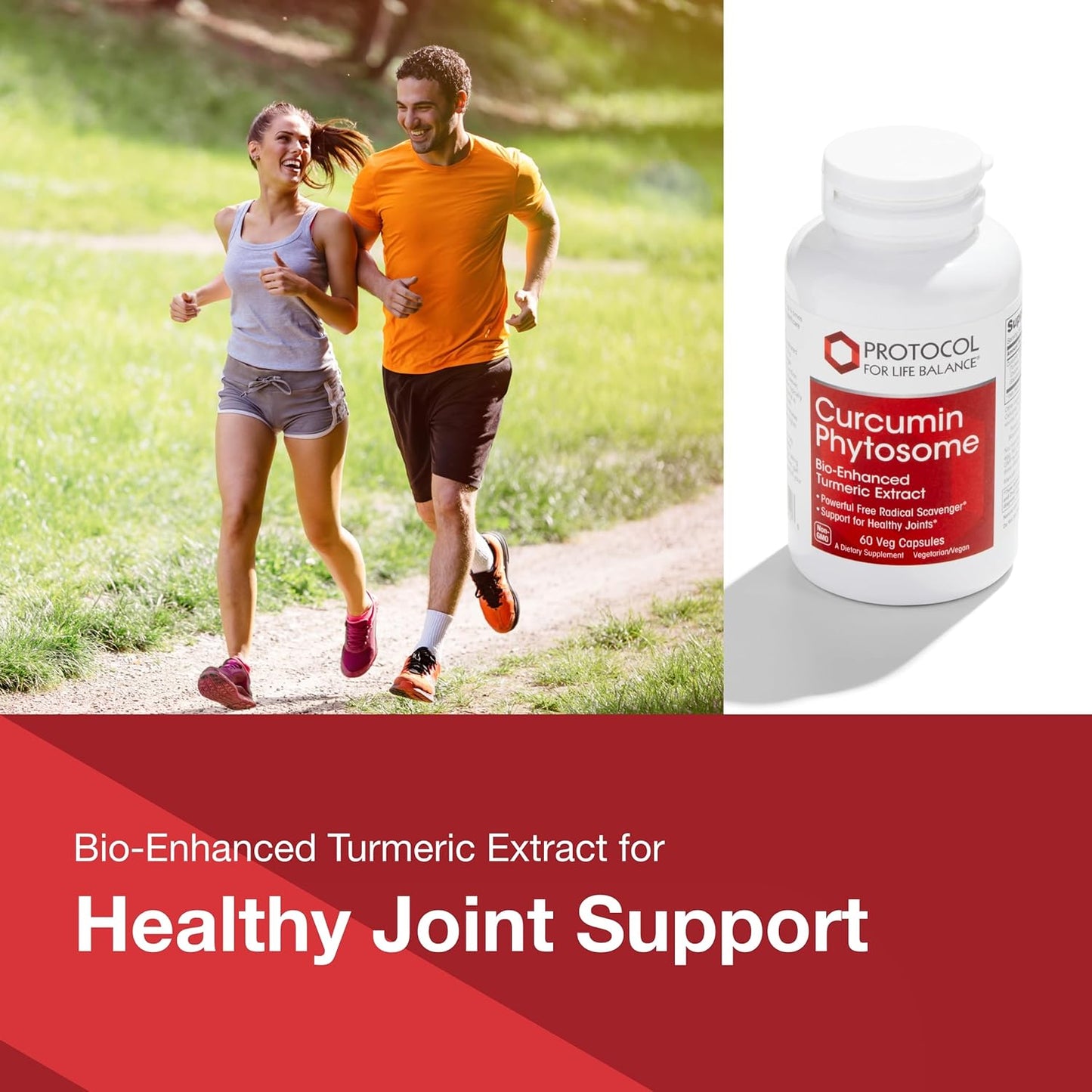 Protocol Curcumin PC Supplement for Joint Mobility, Flexibility, and Immune Support - Enhanced Absorption with Phosphatidylcholine - Non-GMO and Halal - 60 Veg Capsules