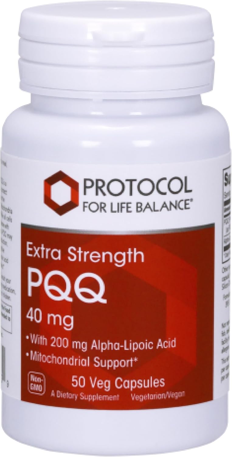 Protocol Extra Strength PQQ 40mg with Alpha-Lipoic Acid - Heart Health Supplement for Men & Women - Non-GMO & Kosher - 50 Veg Capsules