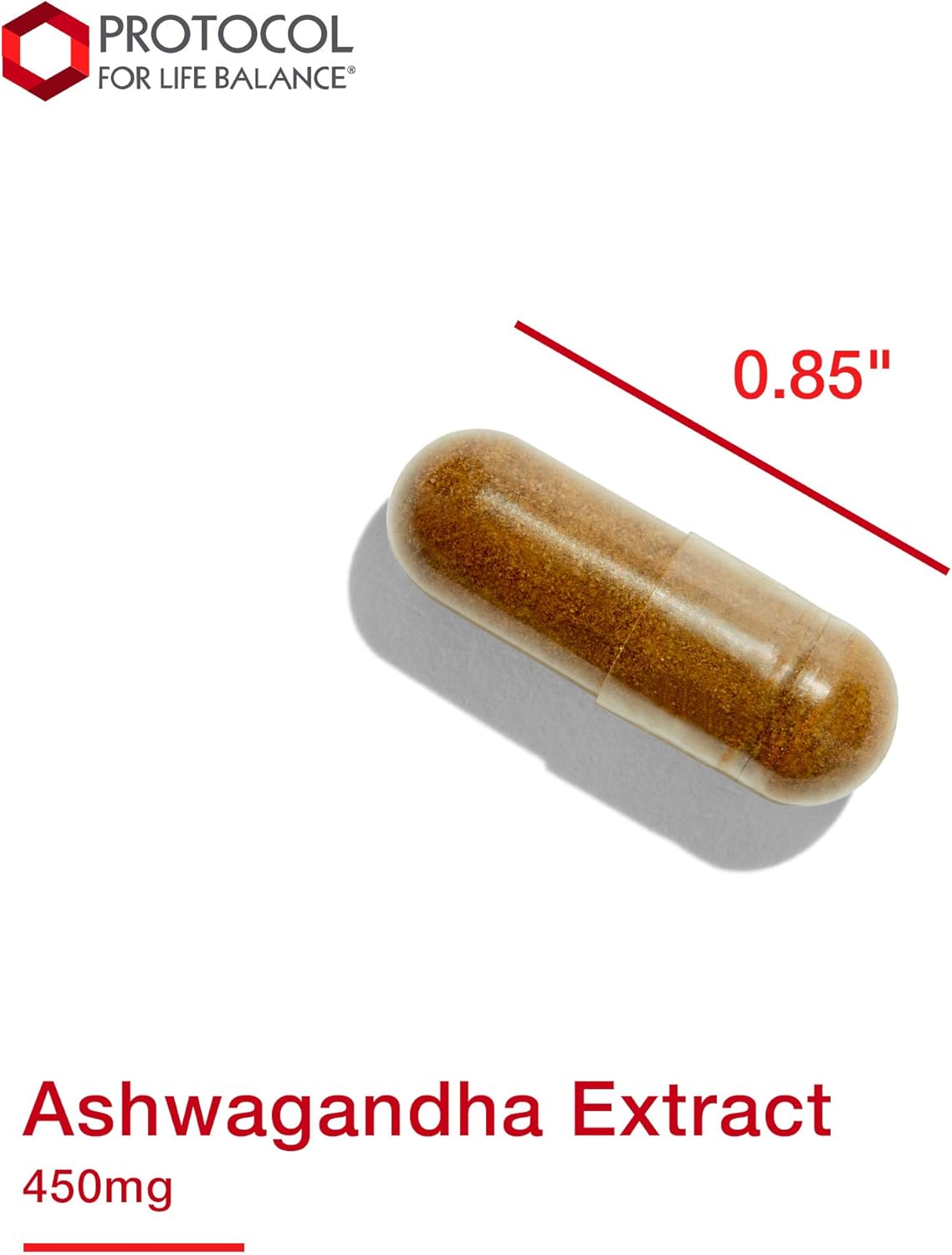 PROTOCOL FOR LIFE BALANCE Ashwagandha 450mg Capsules for Immune Support - Ayurvedic Adaptogen Supplement - 90 Veg Capsules
