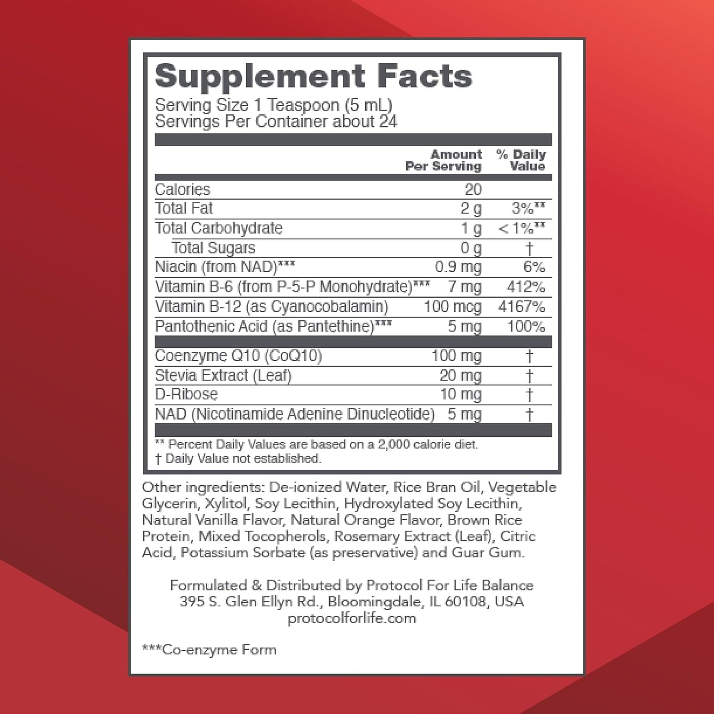 Protocol Liquid CoQ10 Supplement with Antioxidants for Heart Health and Energy Production - 4 fl oz