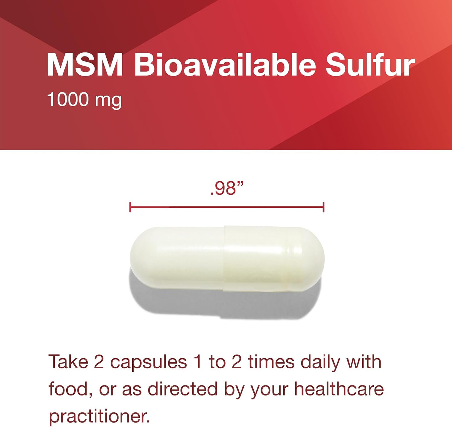 Protocol MSM Bioavailable Sulfur Capsules - 1,000mg - Enhances Joint Health, Hair, Skin & Nails - Vegan & Non-GMO - 180 Count