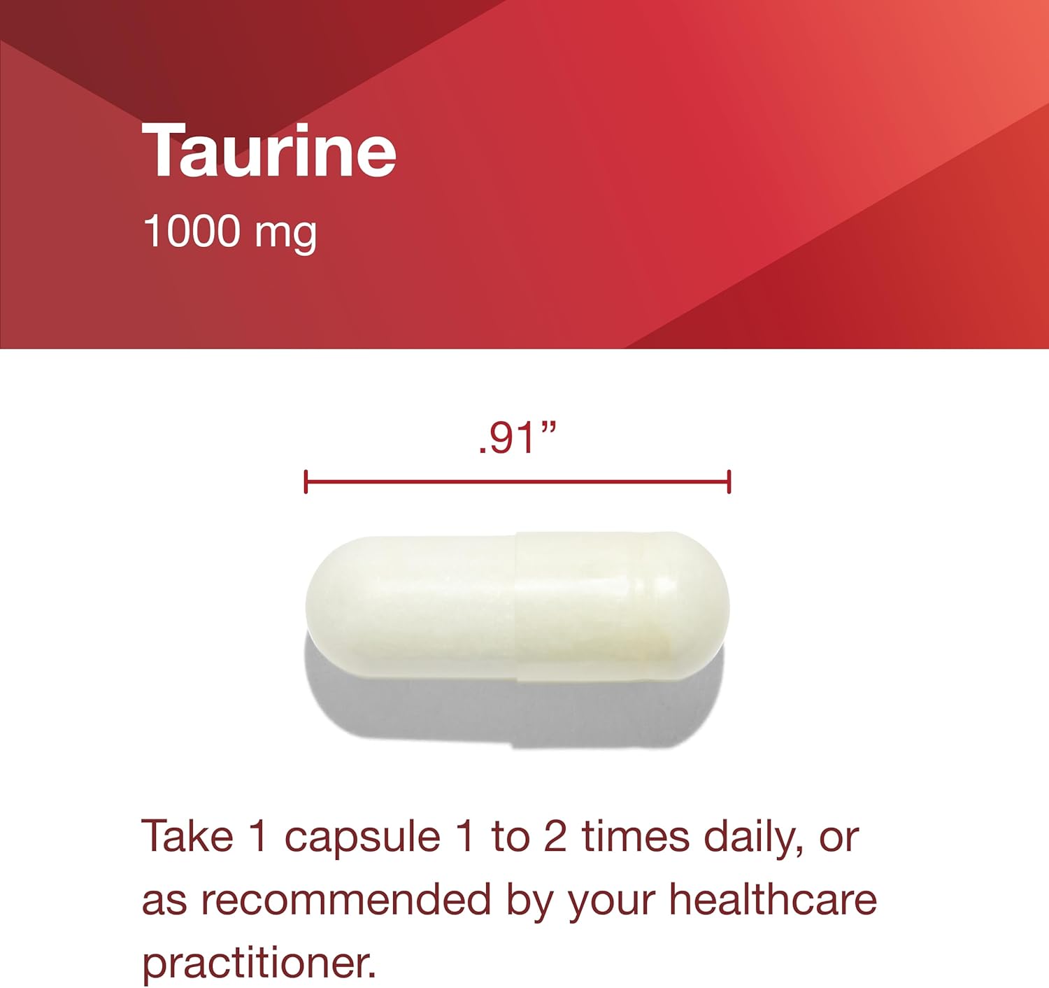 Protocol Taurine 1,000mg Capsules - Amino Acid Supplement for Muscle, Heart, Brain, and Eye Health - 100 Veg Capsules