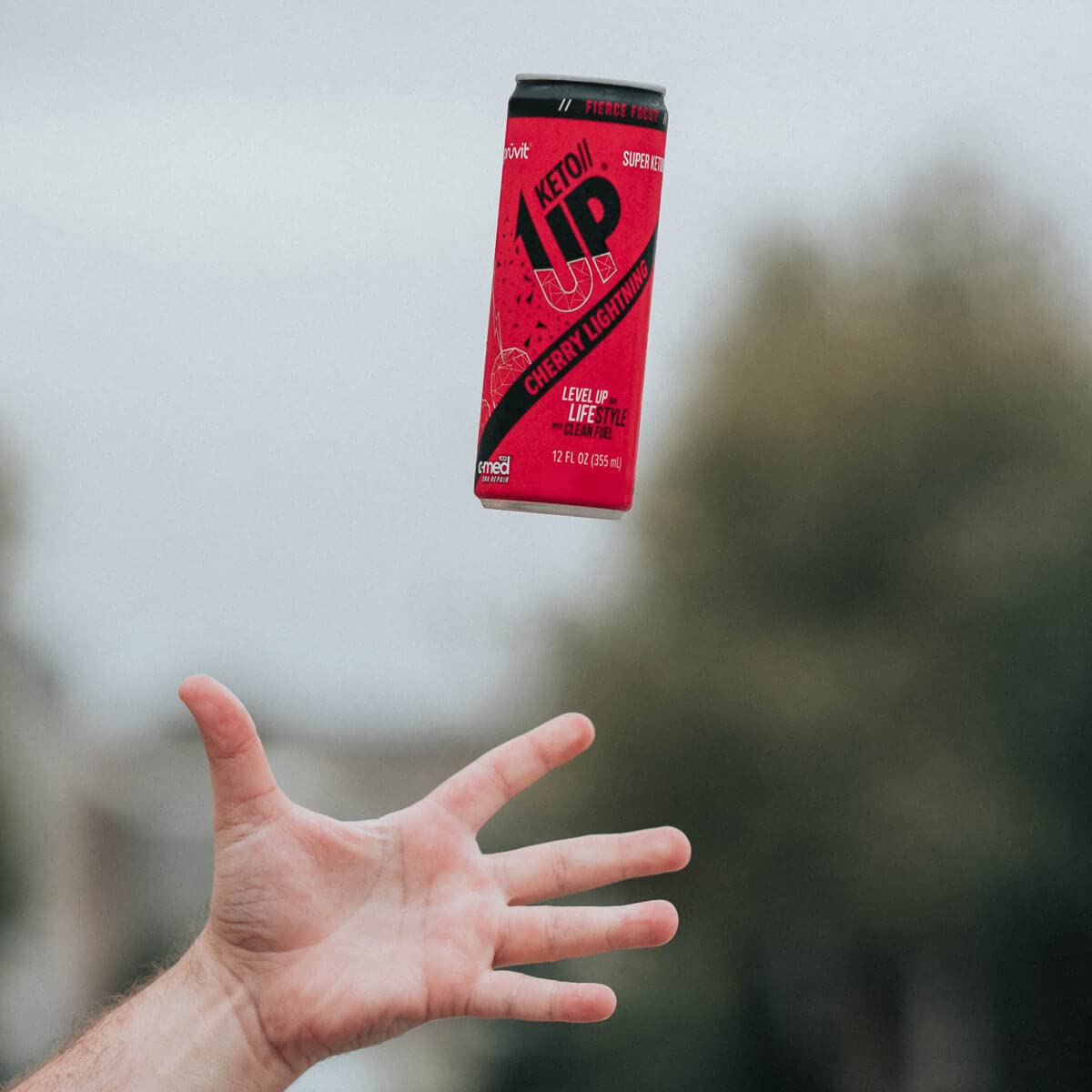 PRÜVIT Cherry Lightning Keto//Up® Drink - Ready-to-Drink Ketones for Focus - 12 Pack for Men and Women