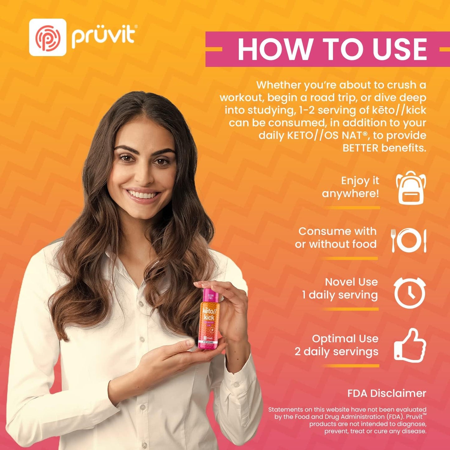 PRÜVIT Exogenous Ketones Strawberry Kiwi - 6 Packs (90 ml) for Keto Kick