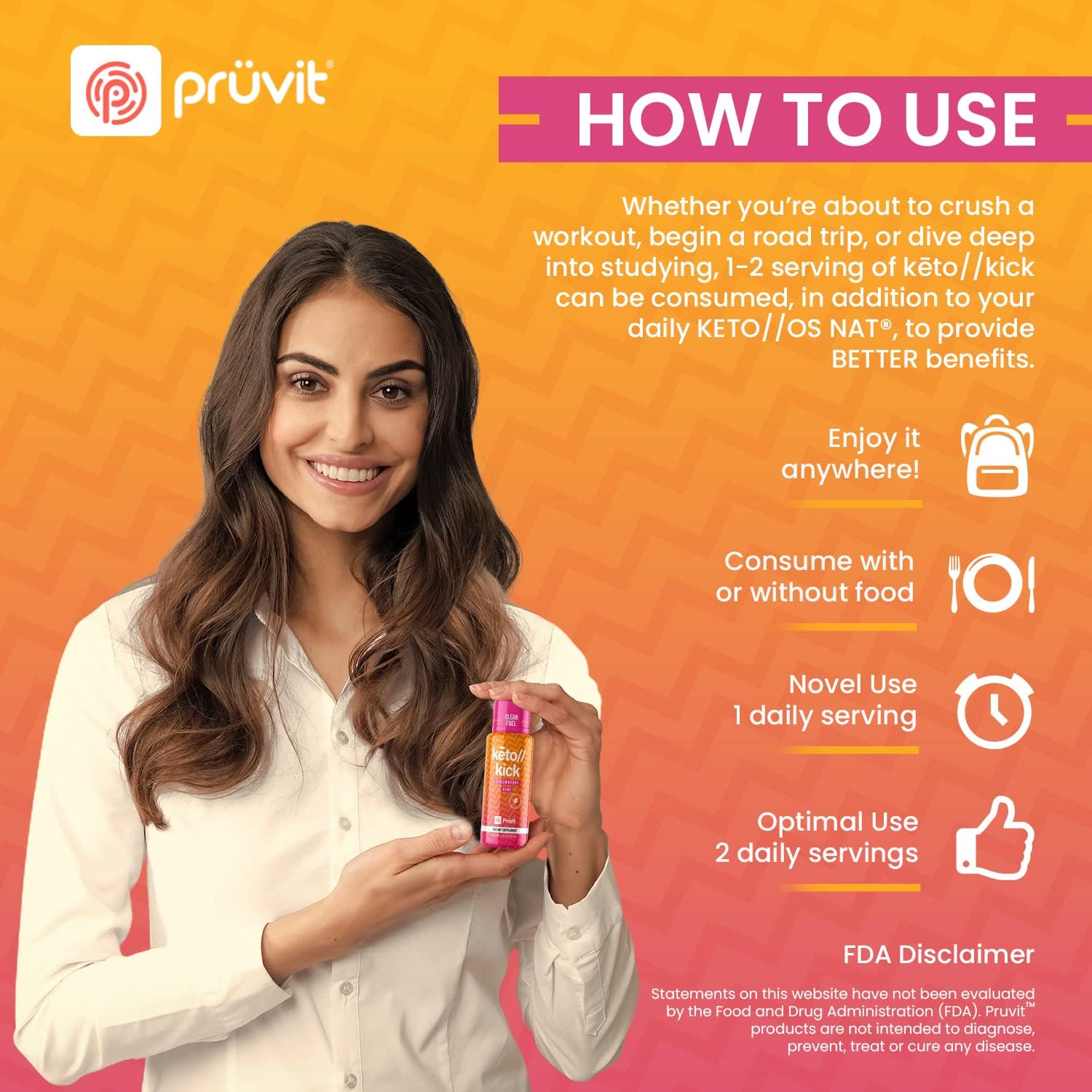 PRÜVIT Exogenous Ketones Strawberry Kiwi - 6 Packs (90 ml) for Keto Kick