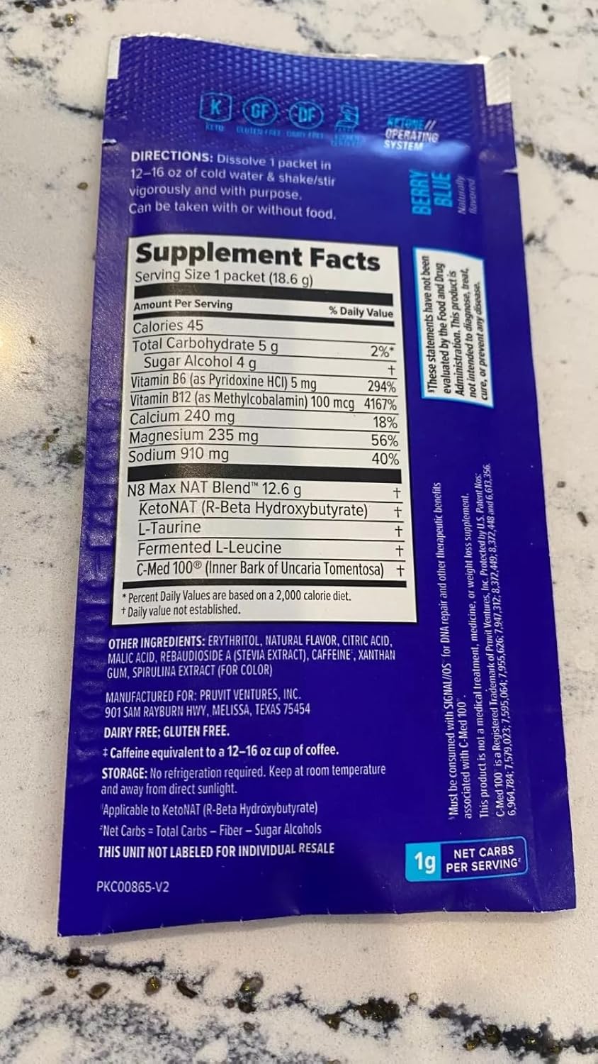 PRÜVIT KETO//OS NAT Everyday Obsession Variety Pack - 10 Charged Packets for Brain Clarity and Energy Boost