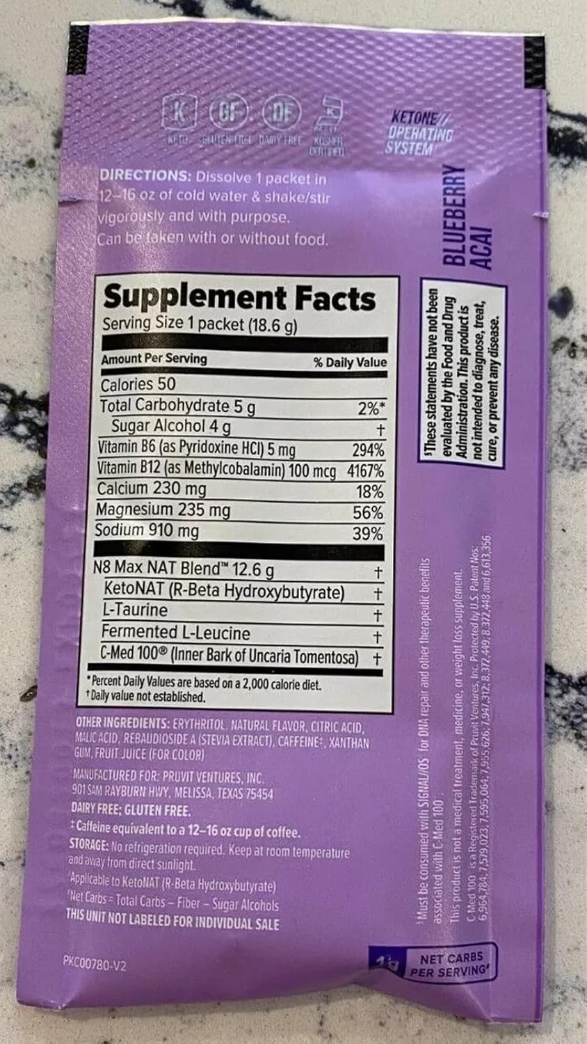 PRÜVIT KETO//OS NAT Everyday Obsession Variety Pack - 10 Charged Packets for Brain Clarity and Energy Boost