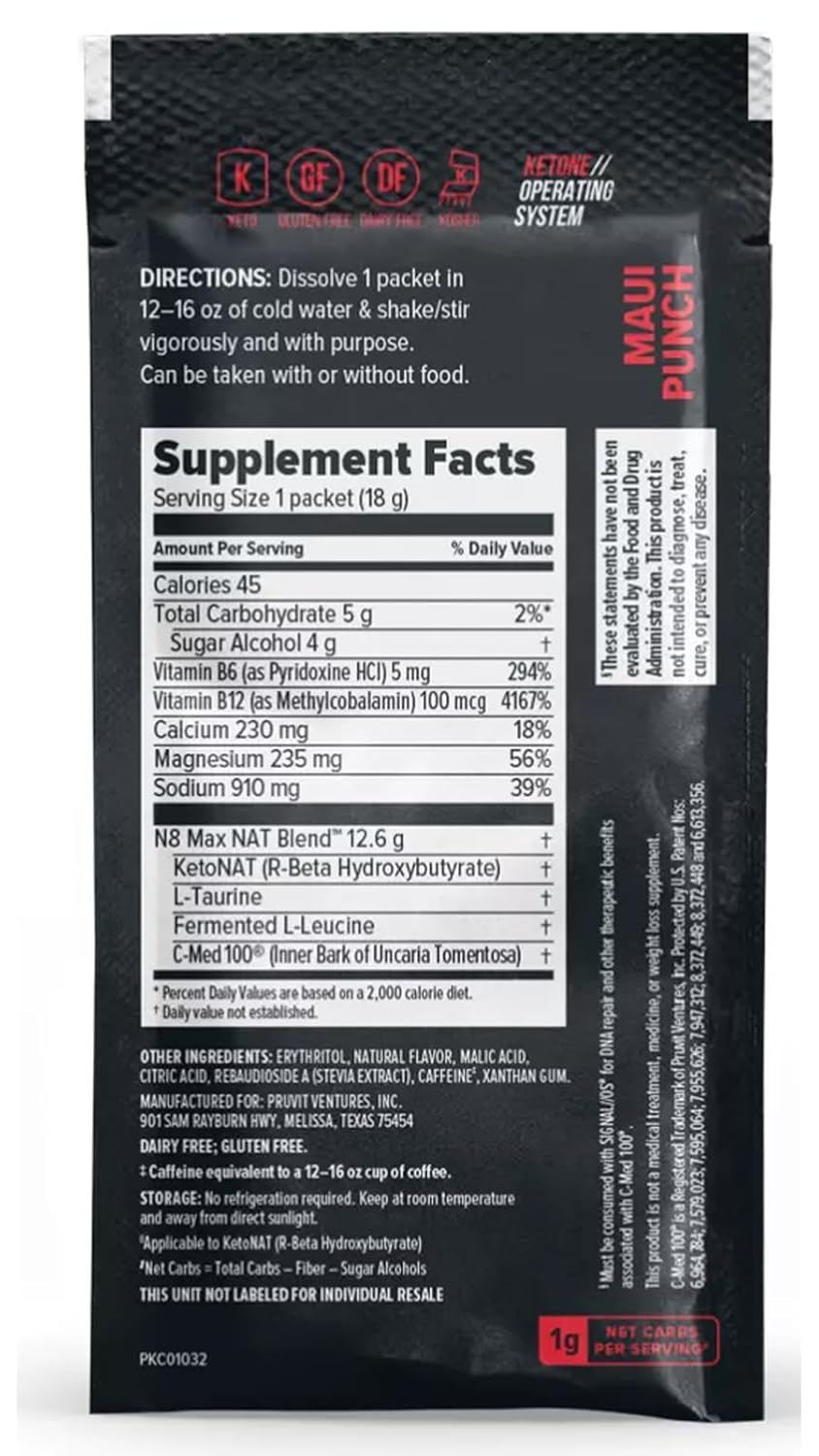 PRÜVIT KETO//OS NAT Everyday Obsession Variety Pack - 10 Charged Packets for Brain Clarity and Energy Boost