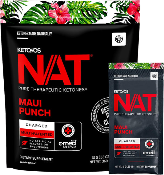 PRÜVIT Keto//OS NAT® Maui Punch - Charged Supplement Tablets for Men and Women (20 Count)