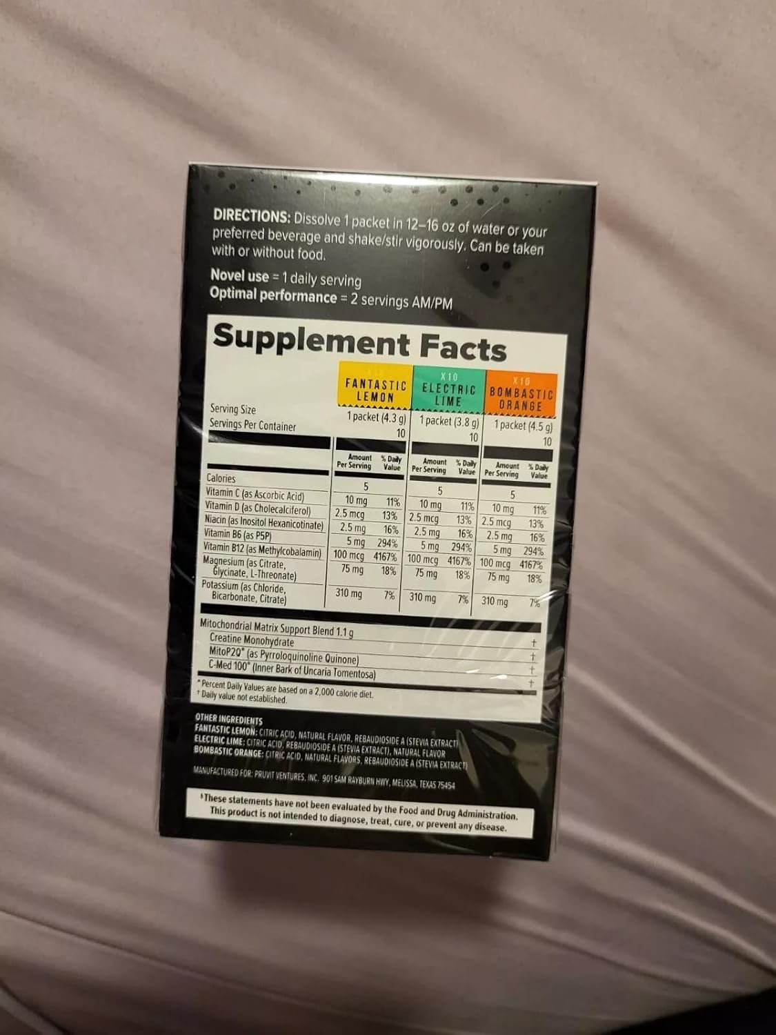 PRÜVIT MitoPlex Citrus Pack: Upgraded Electrolytes with Ketones for Bone Growth & Energy Boost