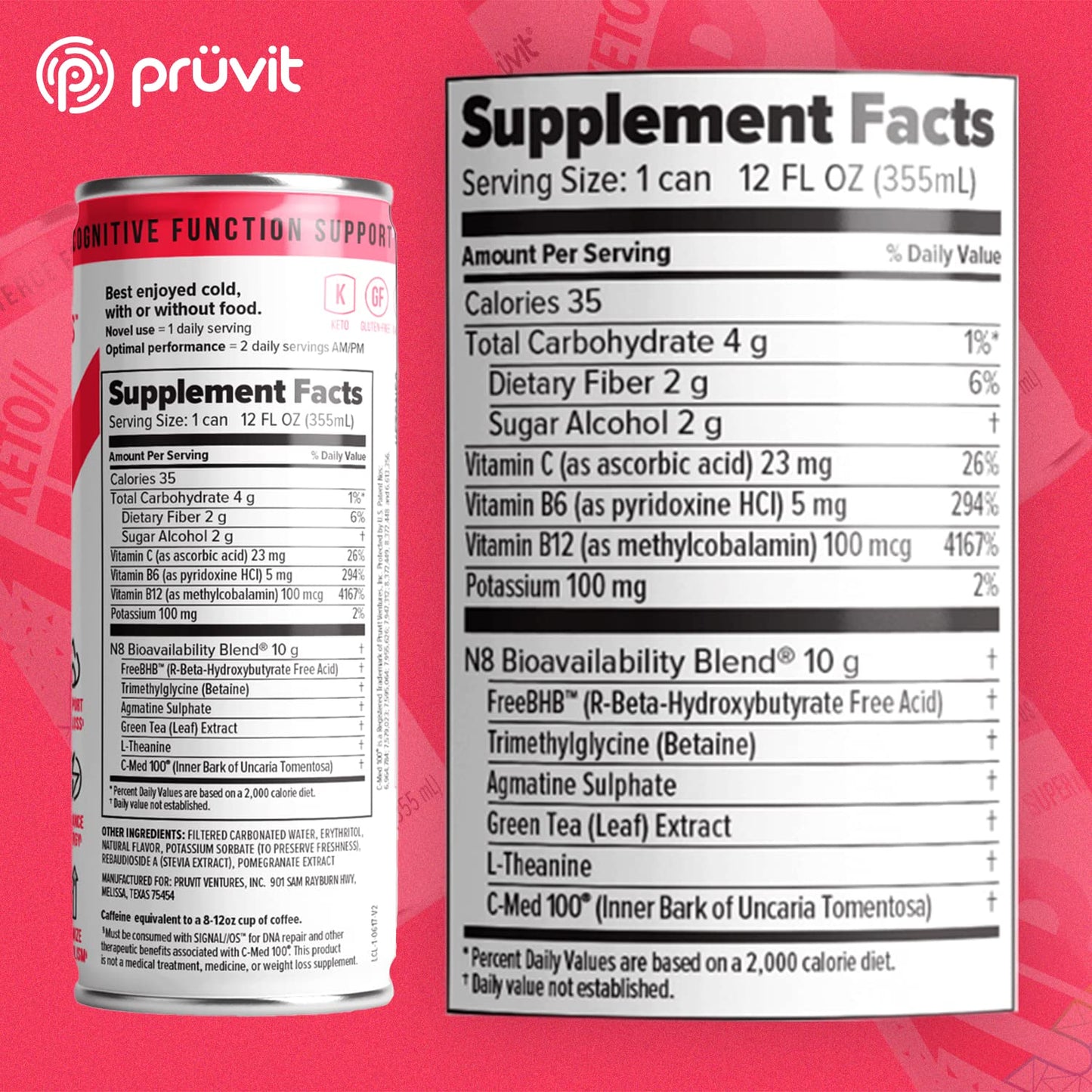 PRÜVIT The Unicorn Slam Keto//Up® Drink – Ready-to-Drink Ketones for Enhanced Focus - 12 Pack for Men and Women