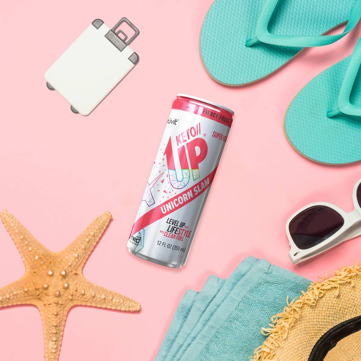 PRÜVIT The Unicorn Slam Keto//Up® Drink – Ready-to-Drink Ketones for Enhanced Focus - 12 Pack for Men and Women