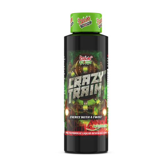 Psycho Pharma Crazy Train Non-Alcoholic Energy Shot with a Unique Twist