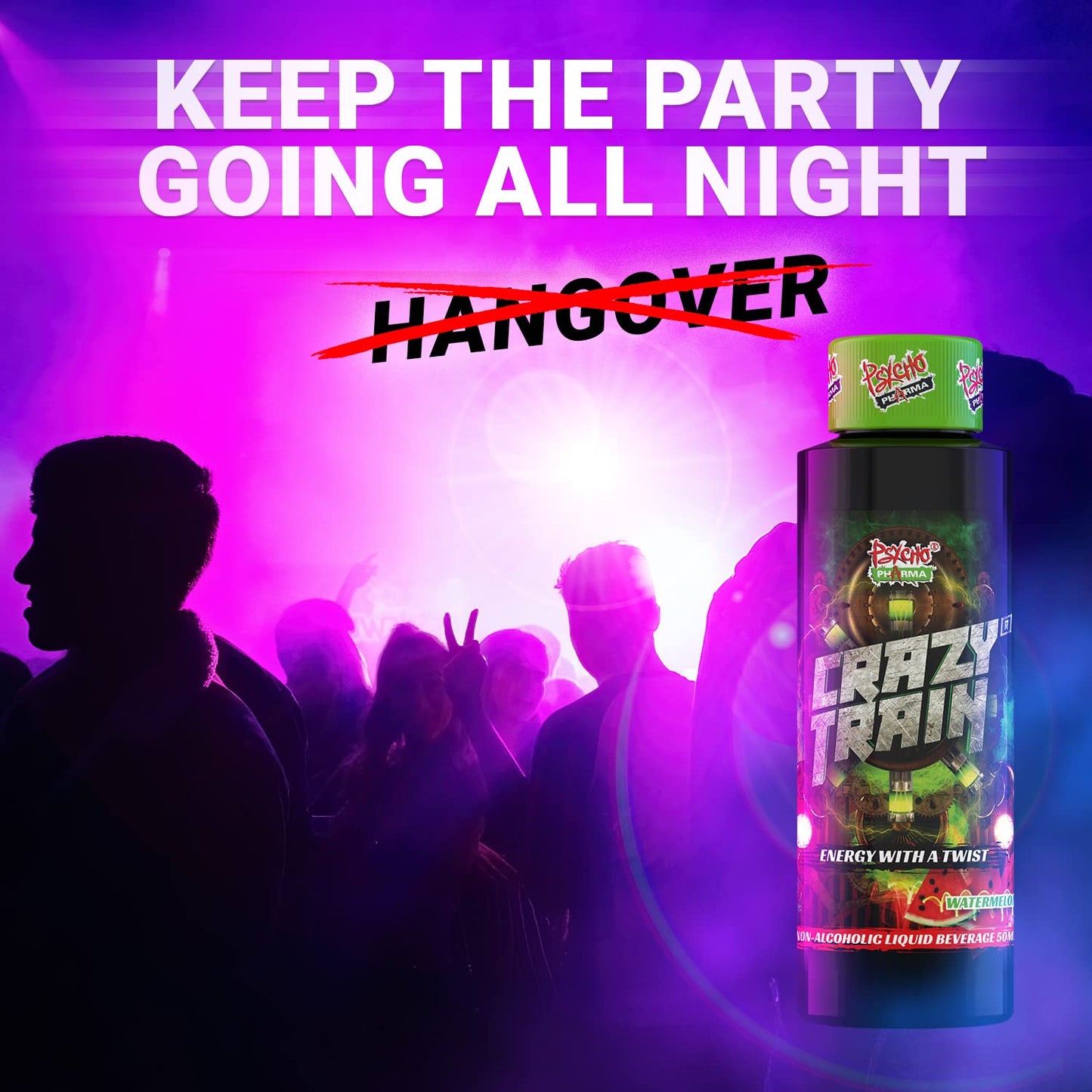 Psycho Pharma Crazy Train Non-Alcoholic Energy Shot with a Unique Twist