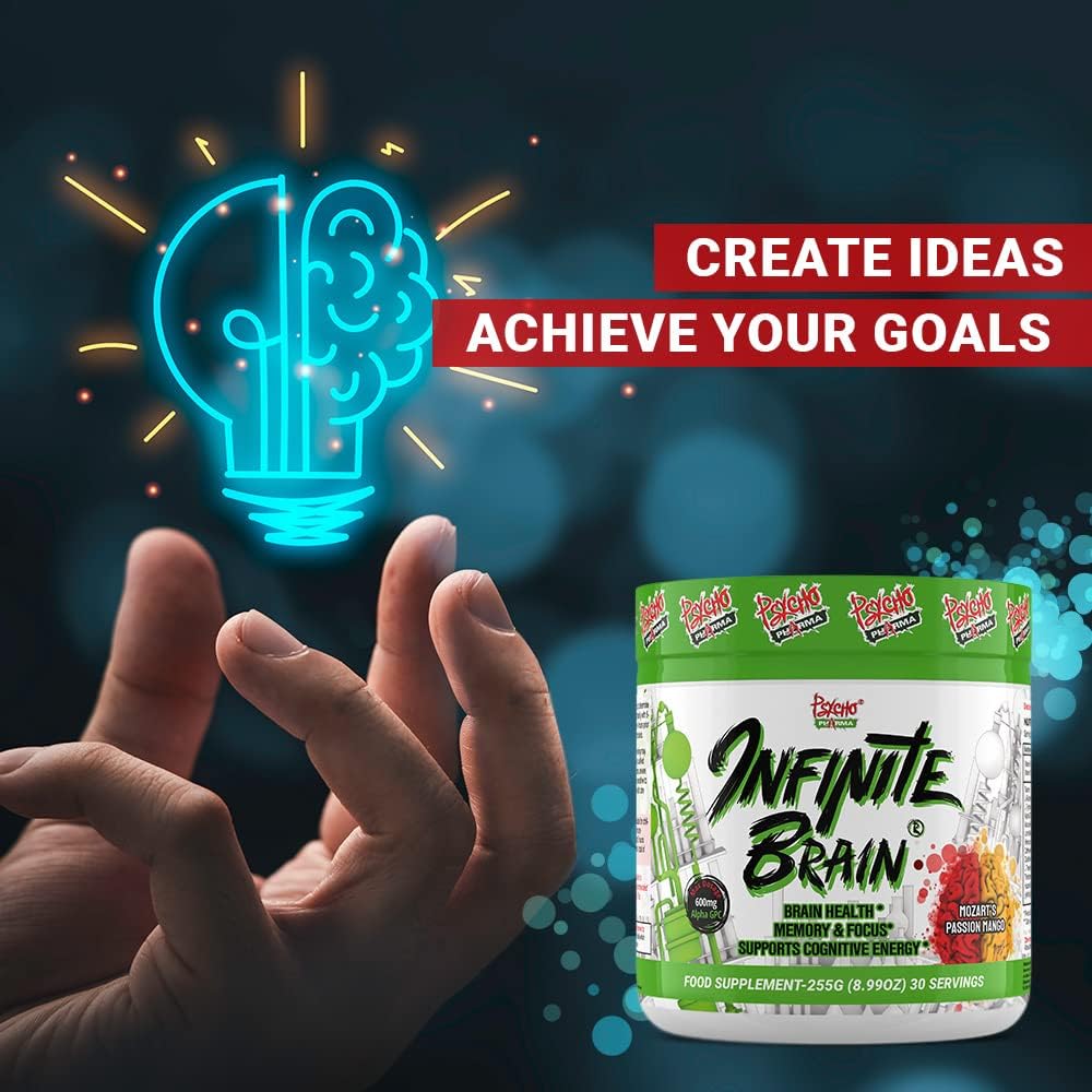 Psycho Pharma Infinite Brain Nootropic: Pineapple Orange Flavor, 30 Servings - Compete and Win with this Game-Changing Supplement