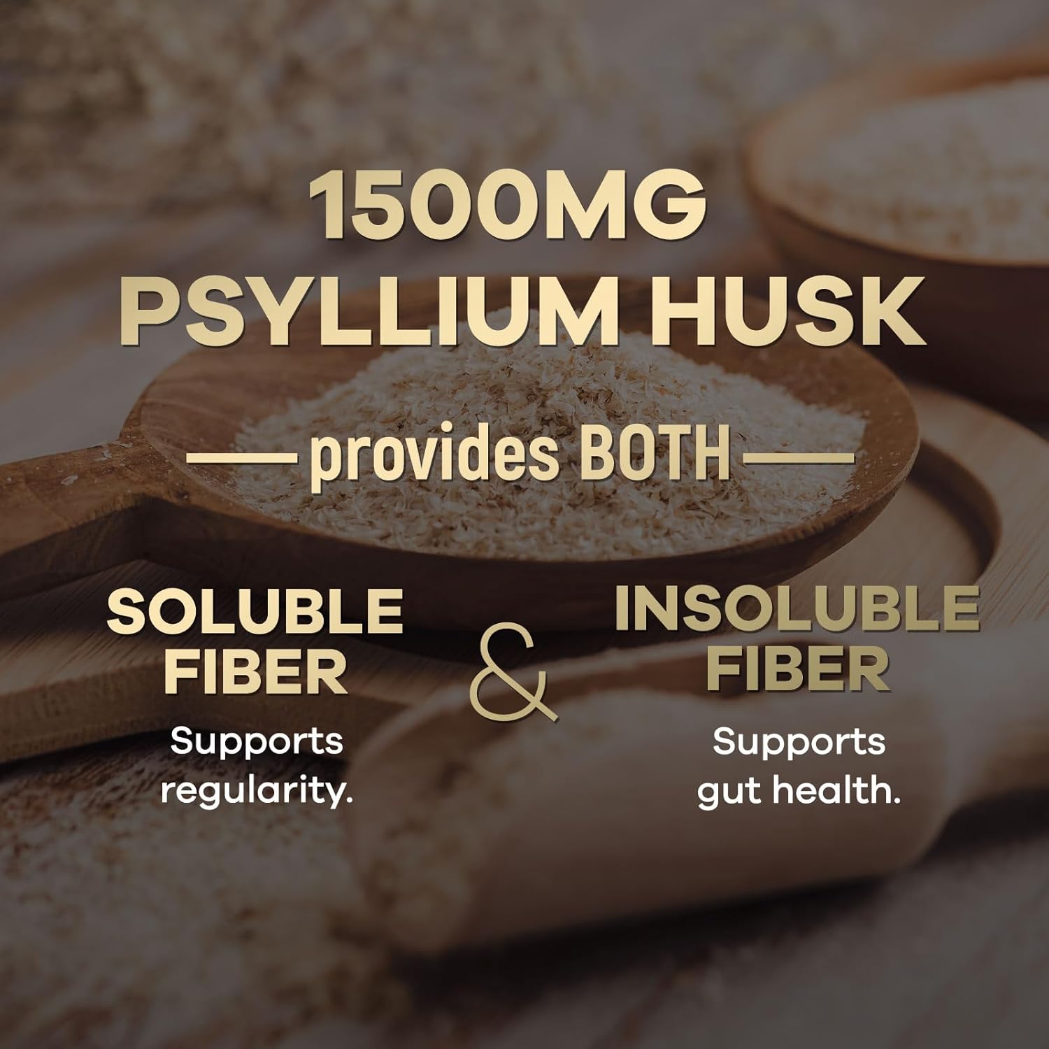 Psyllium Husk Fiber Capsules 1500mg - Natural Daily Fiber Pills for Digestive Health & Regularity - Non-GMO Plant-Based Soluble Fiber Supplement - 120 Capsules