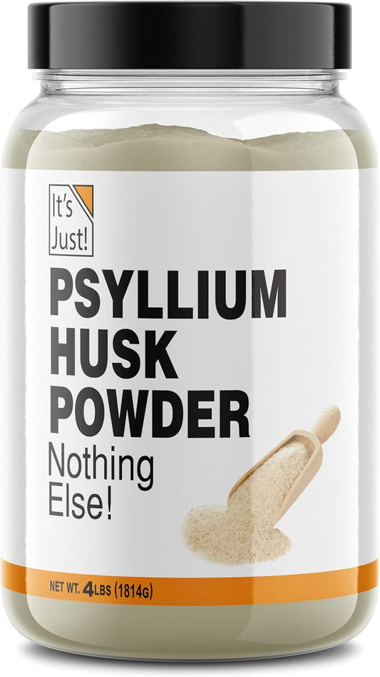 Psyllium Husk Powder - Easy Mixing Dietary Fiber for Digestive Health, Finely Ground for Keto Baking, Non-GMO, 4lb Pack