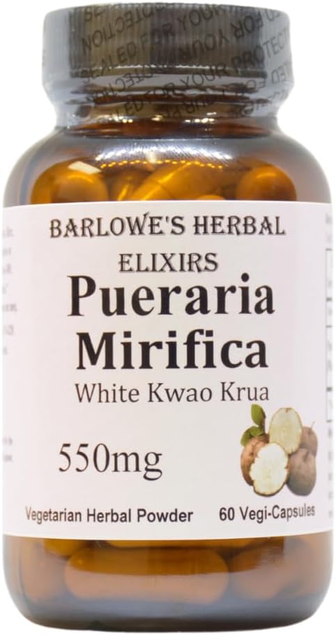 Pueraria Mirifica Capsules 550mg | Promotes Natural Beauty, Skin Elasticity, & Hair Health | 60 Veggie Caps | Non-GMO | Stearate-Free
