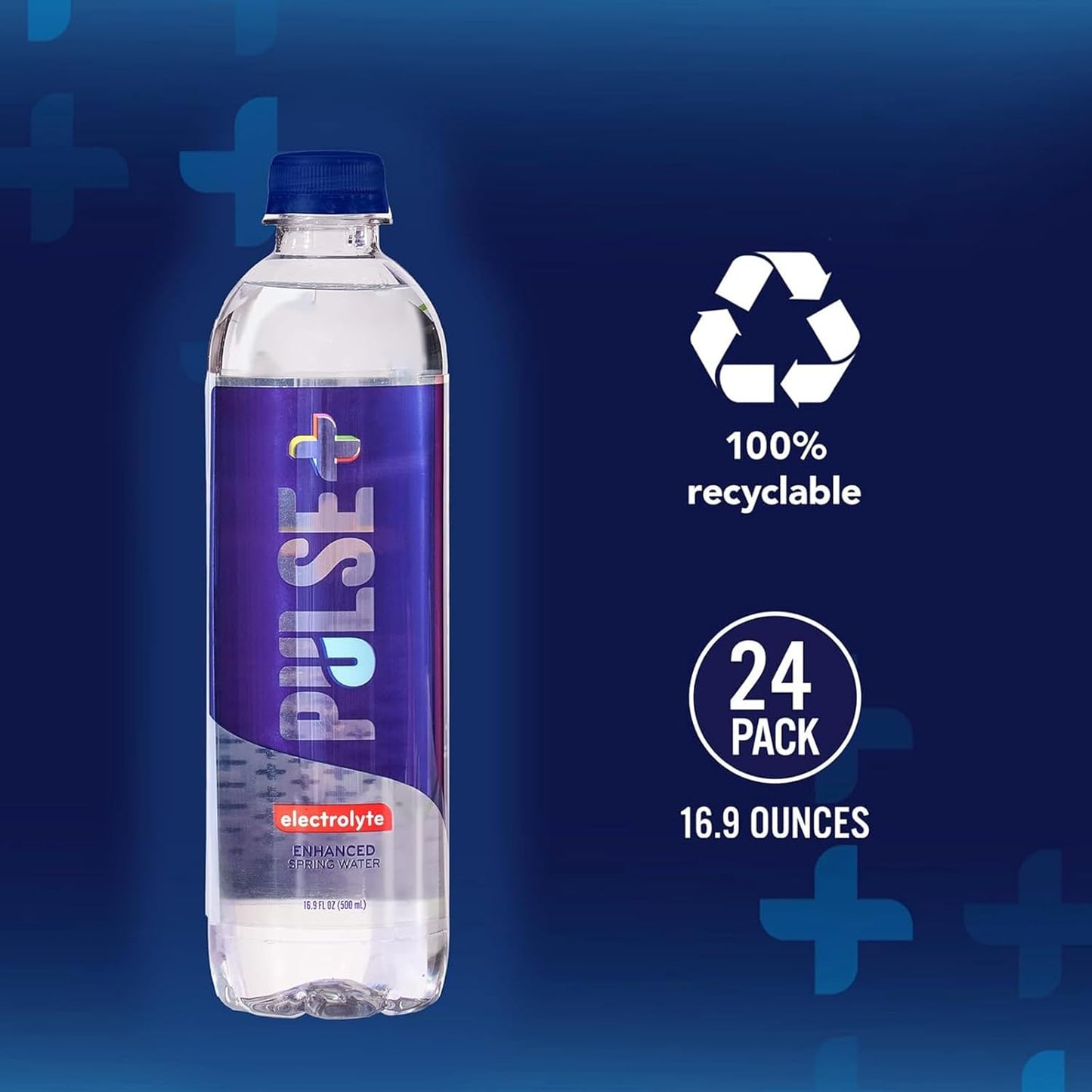 Pulse Electrolyte Pet Water Bottle for Unisex - 24 Pack, 16.9 oz Each