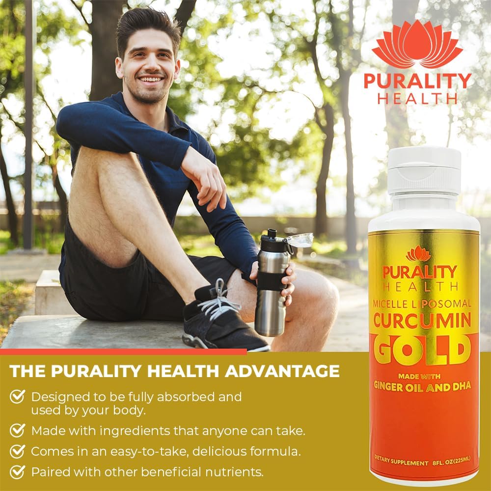PURALITY HEALTH Curcumin Gold with Ginger Oil & DHA Omega-3s for Joint Health - 15 Day Supply