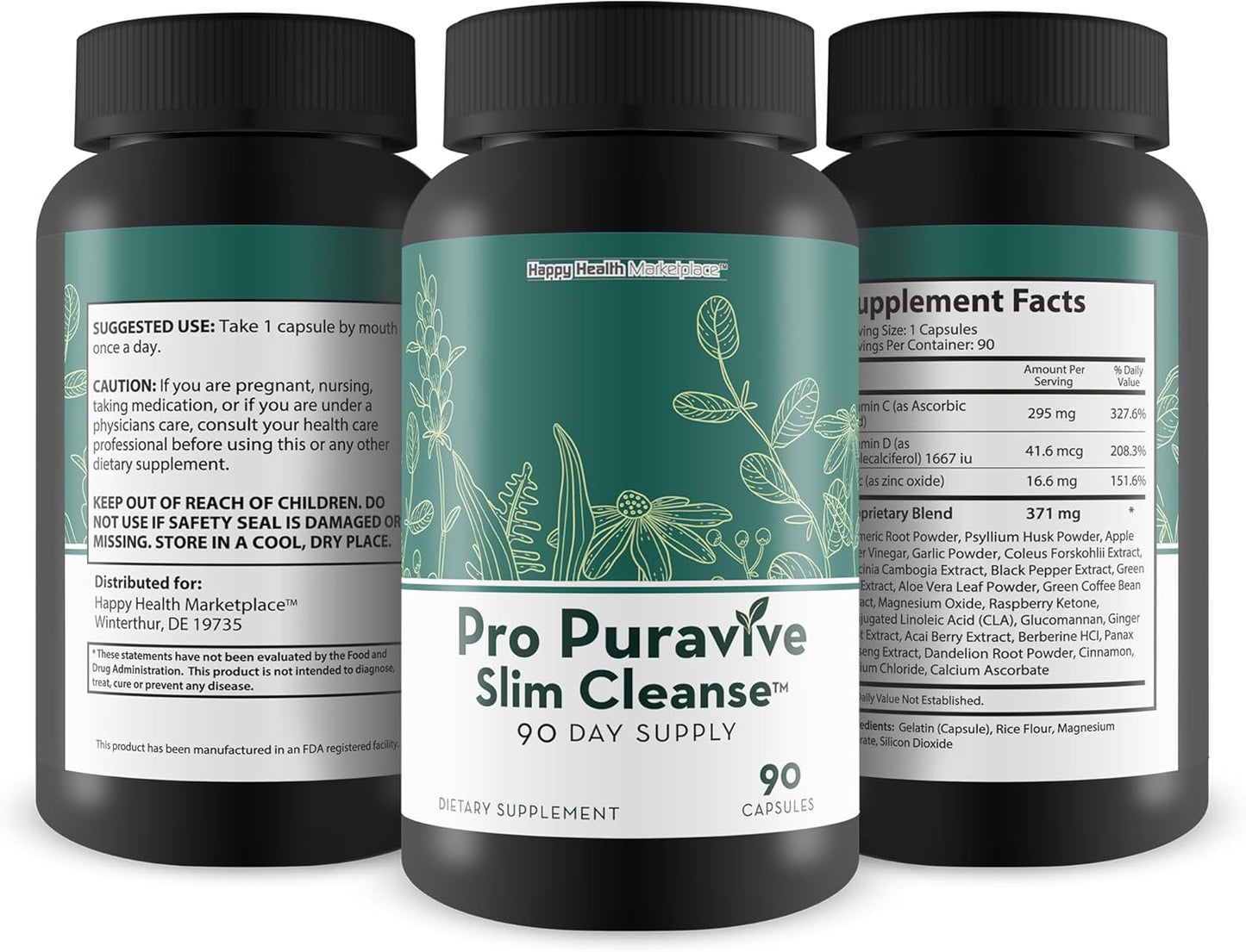 Puravive Slim Cleanse - Gentle 90 Day Full Body Detox for Women & Men - Happy Health Marketplace Pro
