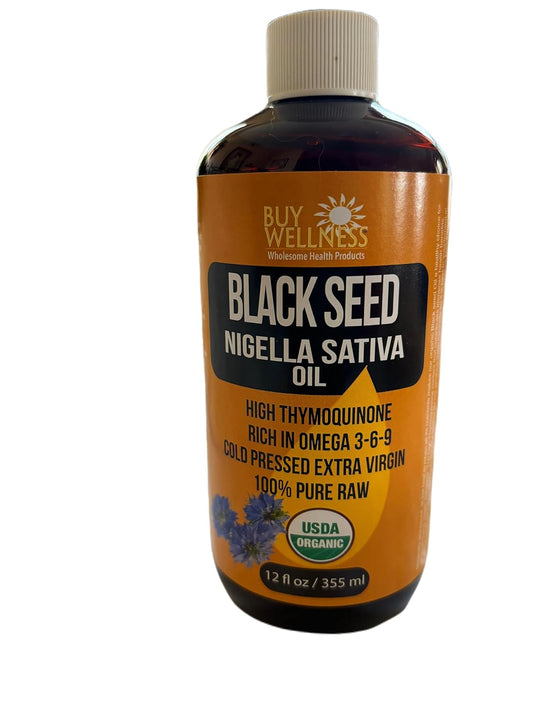 Purchase Organic Cold Pressed Black Seed Oil, 12 oz - High Thymoquinone Content, Pure Nigella Sativa Oil for Wellness