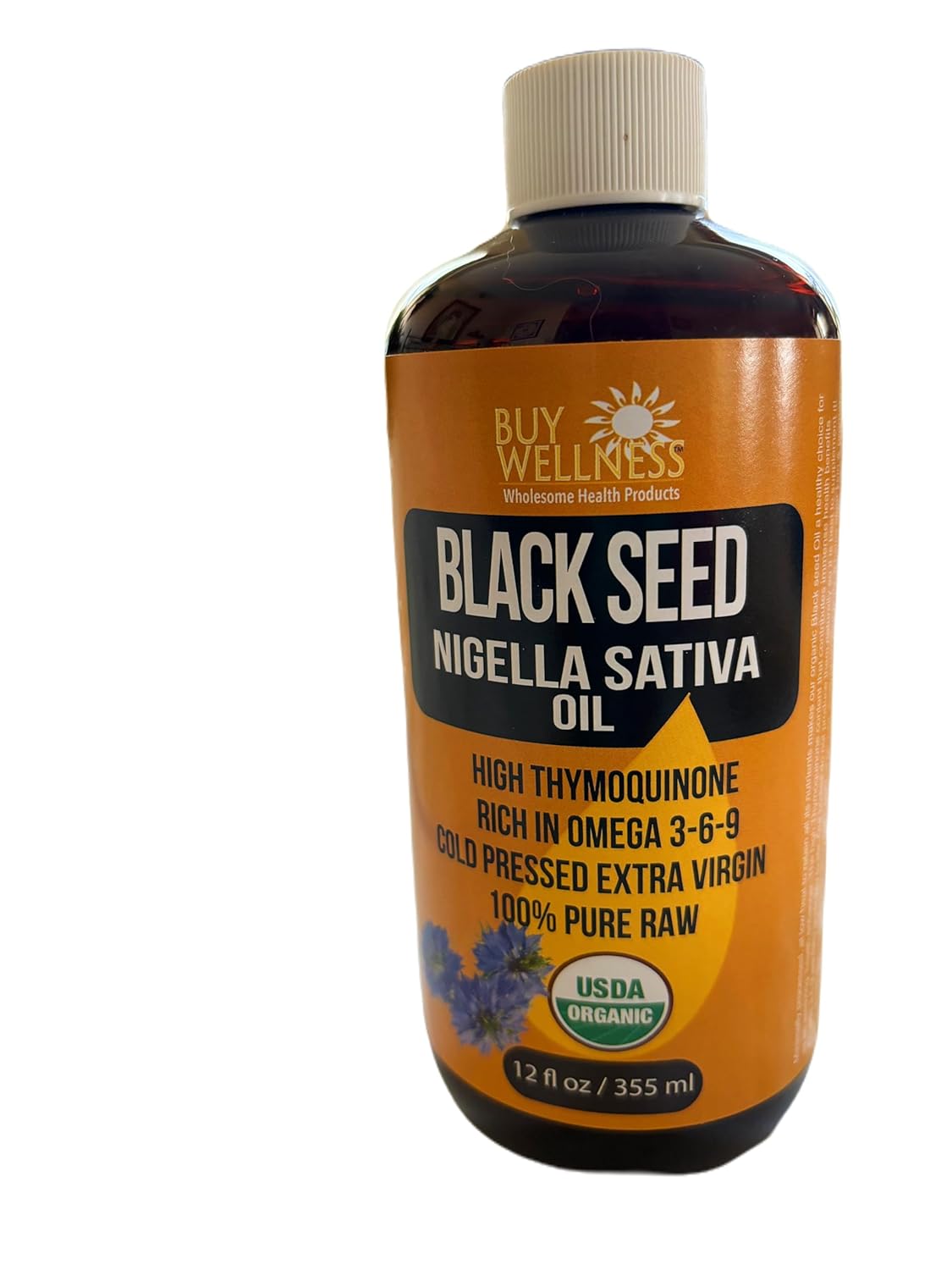 Purchase Organic Cold Pressed Black Seed Oil, 12 oz - High Thymoquinone Content, Pure Nigella Sativa Oil for Wellness