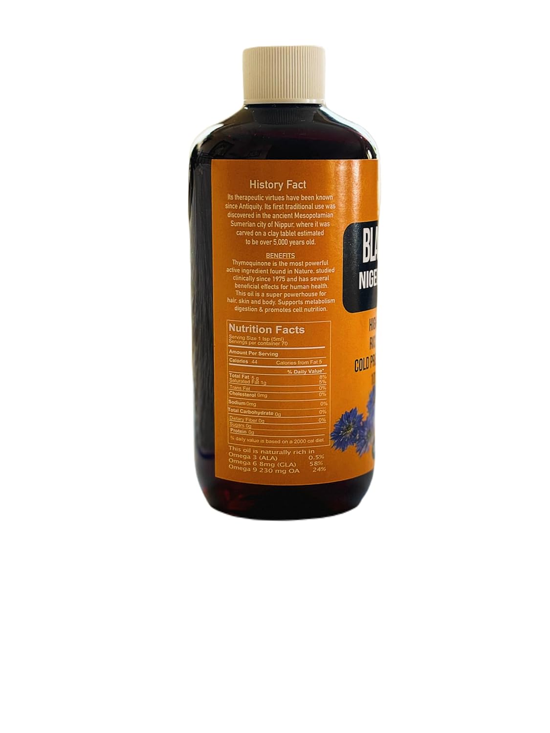 Purchase Organic Cold Pressed Black Seed Oil, 12 oz - High Thymoquinone Content, Pure Nigella Sativa Oil for Wellness