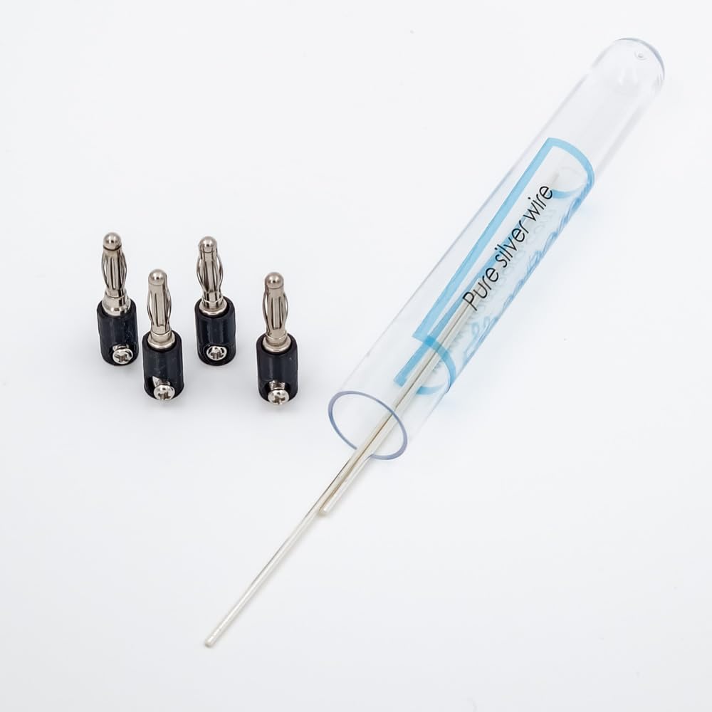 Pure 99.99% Silver Wire Set for Colloidal Silver Generator - 15 Gauge 4" with Certificate & Holders