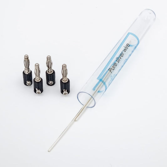 Pure 99.99% Silver Wire Set for Colloidal Silver Generator - 15 Gauge 4" with Certificate & Holders