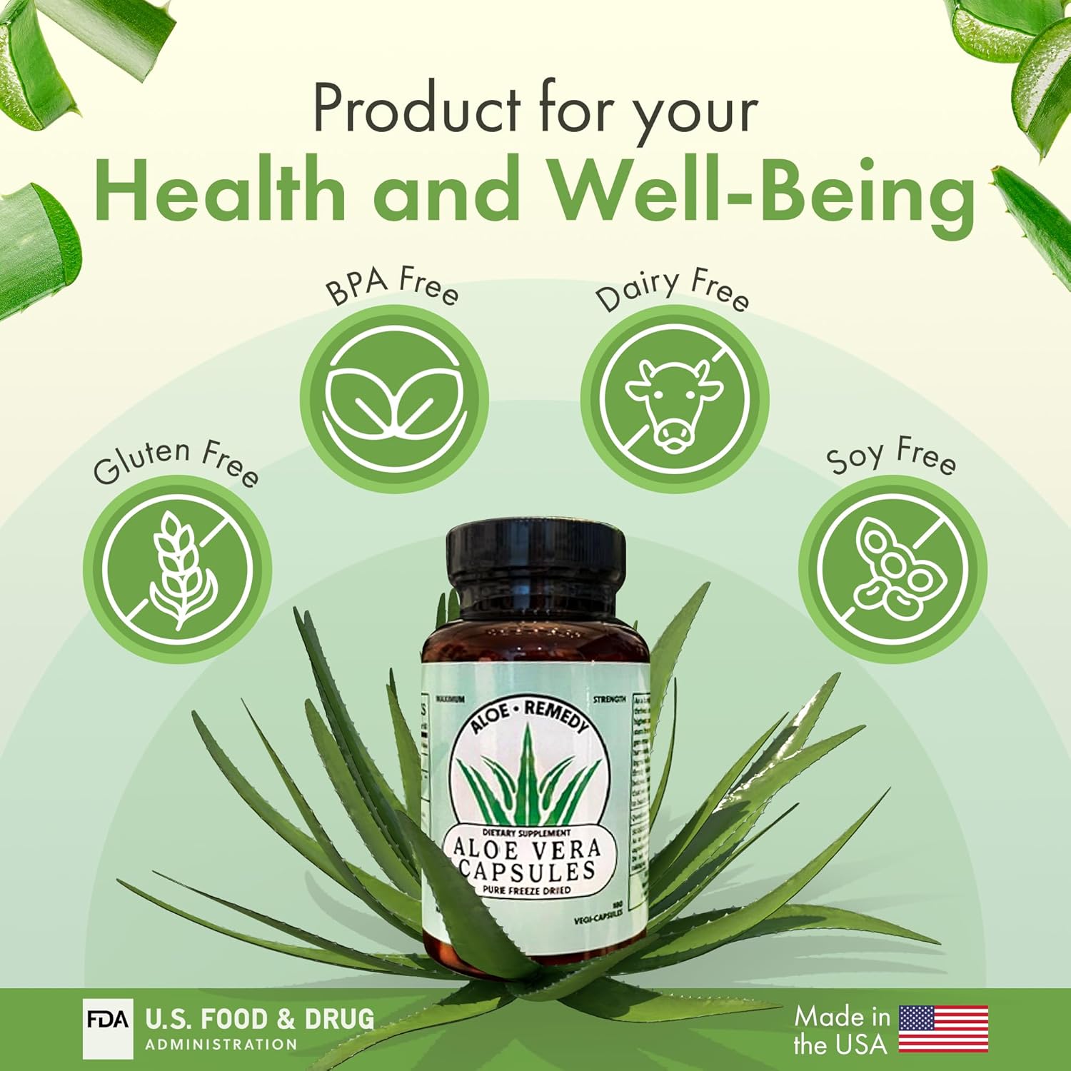 Pure Aloe Vera Gel Capsules for IC and BPS Support - 180 Plant-Based Aloe Capsules