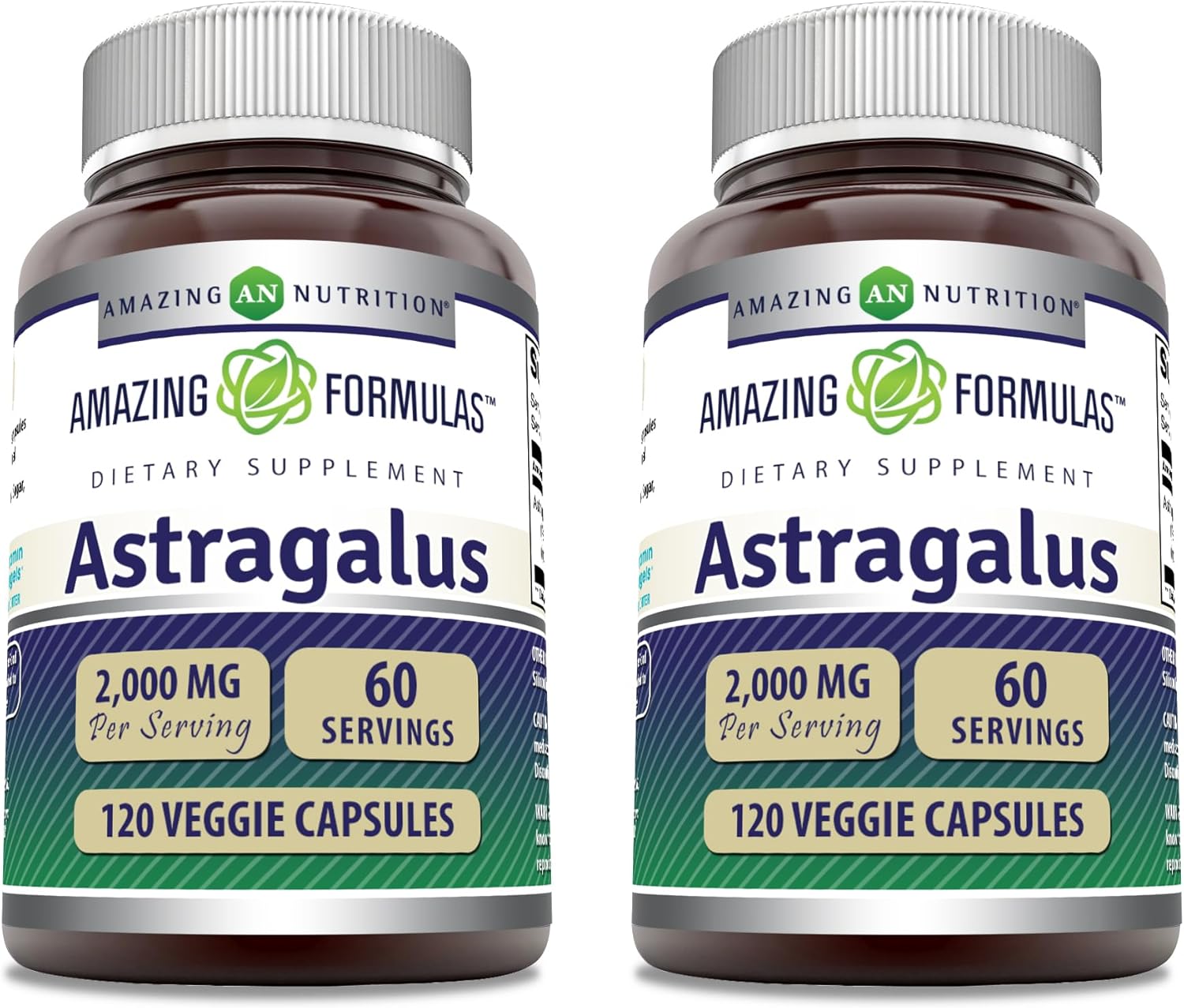 Pure Astragalus Membranaceus Root Extract Capsules - 2000 mg Per Serving - Non-GMO & Gluten Free - 120 Count (2 Pack)