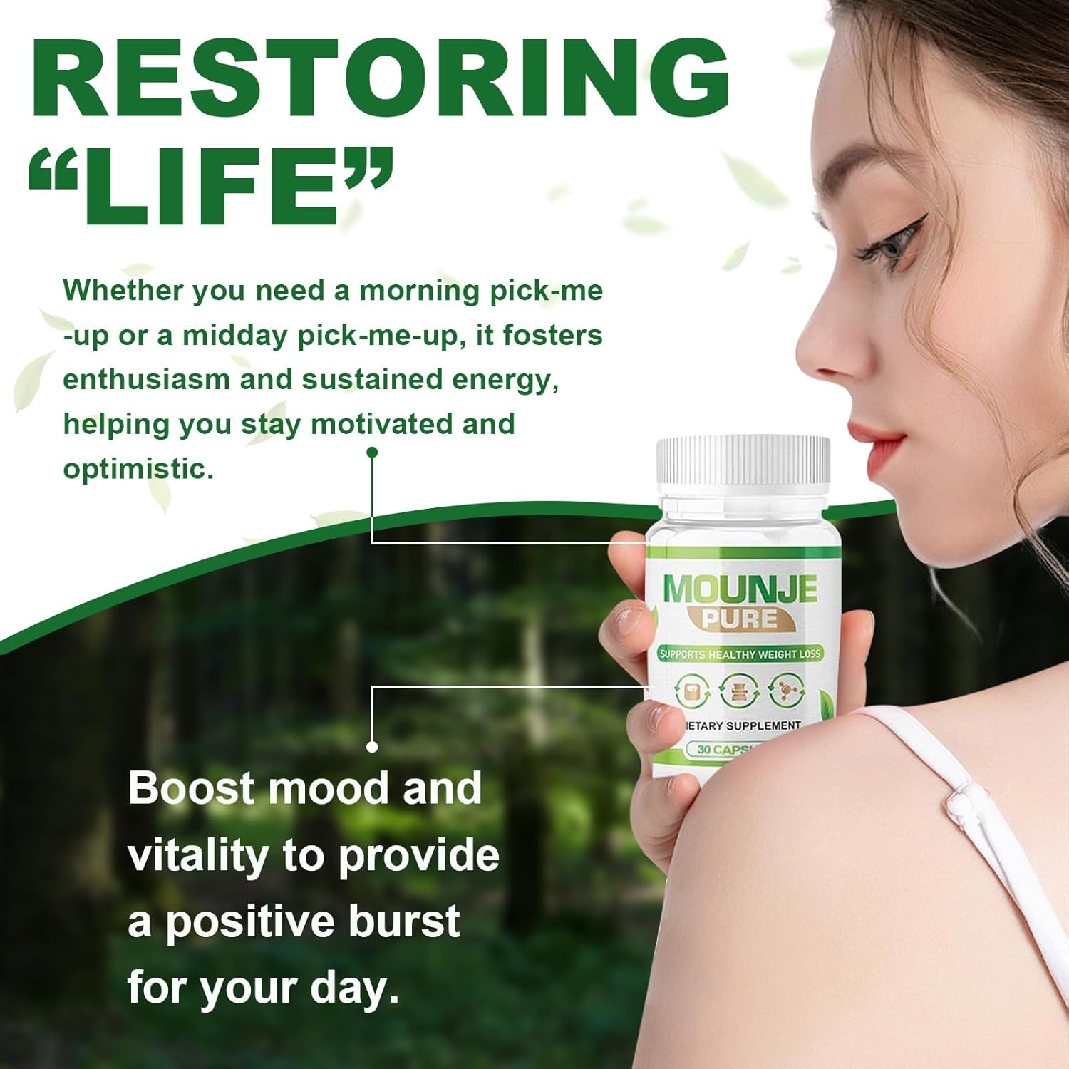 Pure BERTDF Mounje Ashitaba Supplement Capsules - 30 Count