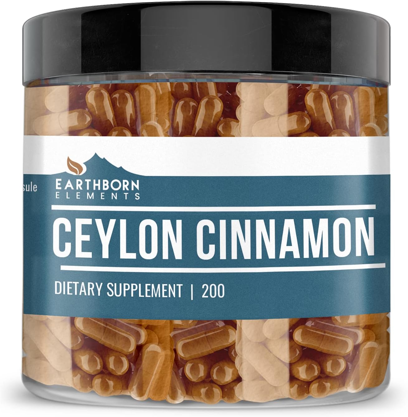 Pure Cayenne Pepper, Ceylon Cinnamon, and Ginger Root Capsules - 200 Count Each, No Additives, Earthborn Elements