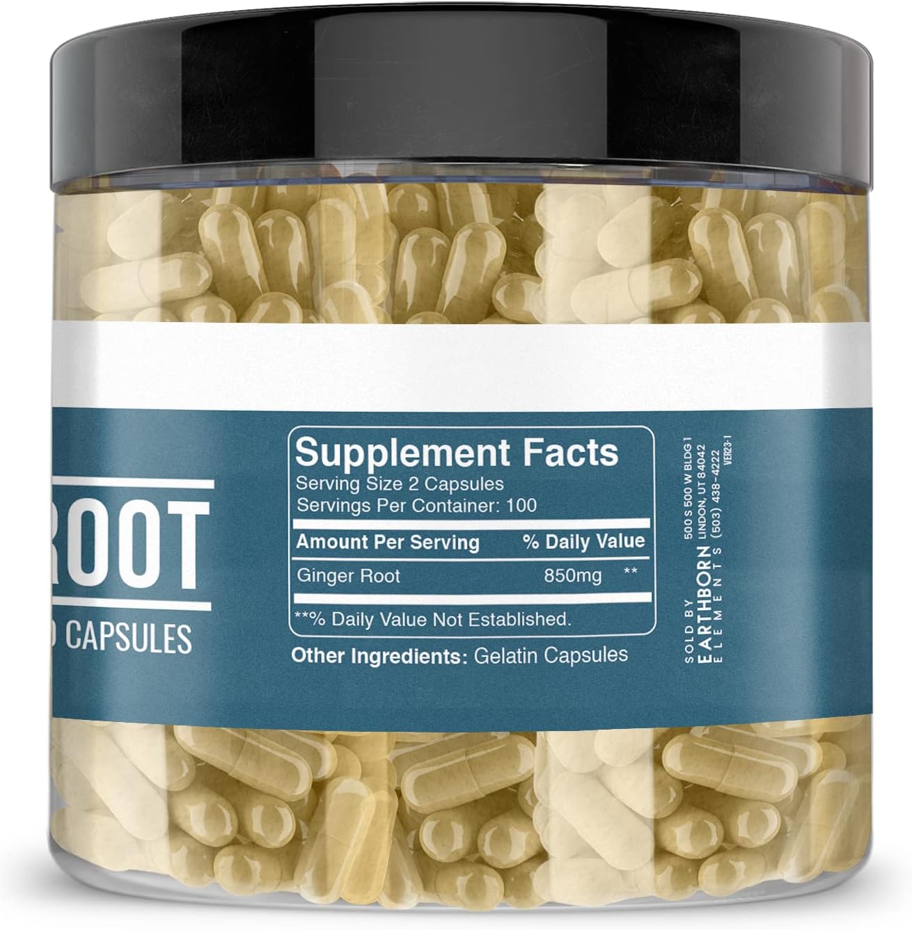 Pure Cayenne Pepper, Ceylon Cinnamon, and Ginger Root Capsules - 200 Count Each, No Additives, Earthborn Elements