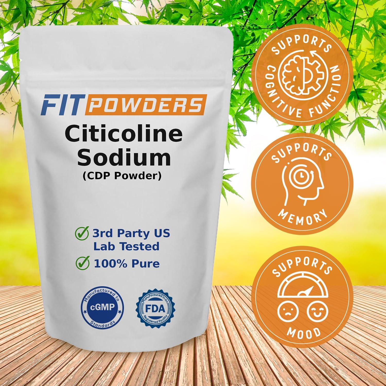 Pure Citicoline Powder for Memory & Learning - 100% CDP Choline, Non-GMO Cognitive Supplement (25g)