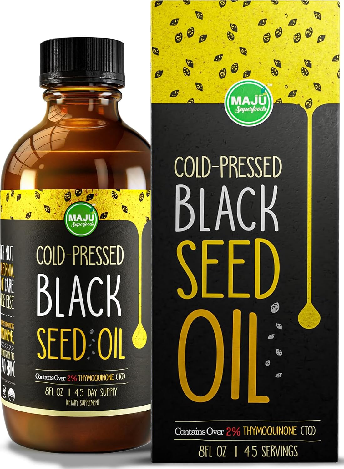 Pure Cold-Pressed 100% Turkish Black Seed Oil - 3X Thymoquinone, Liquid Black Cumin Oil in Glass Bottle - 8 oz - BoostGo Australia