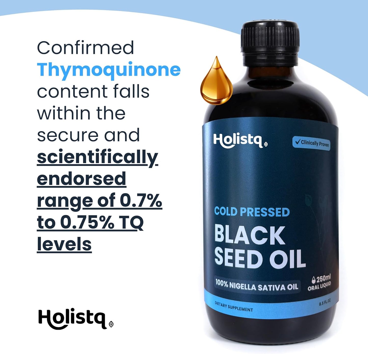 Pure Cold Pressed Black Seed Oil for Immune Support, Hair, Skin, Nails, Joints & Digestive Health - Non-GMO Vegan Omega 3 6 9 - 100% Nigella Sativa Oil with Thymoquinone