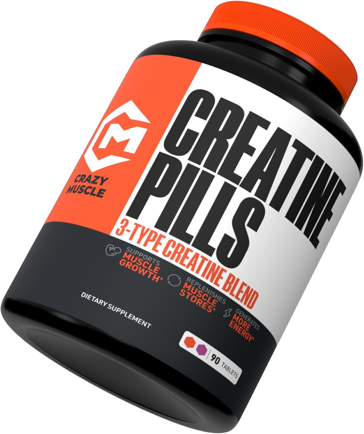 Pure Creatine Monohydrate Pills for Muscle Growth, 5g 3X Strength, Pre Workout Mass Gainer for Men and Women, 90 Tablets