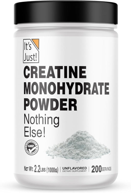 Pure Creatine Monohydrate Powder - 5g per Serving, Made in USA, 3rd Party Tested, No Fillers, Unflavored - 1000g / 200 Servings
