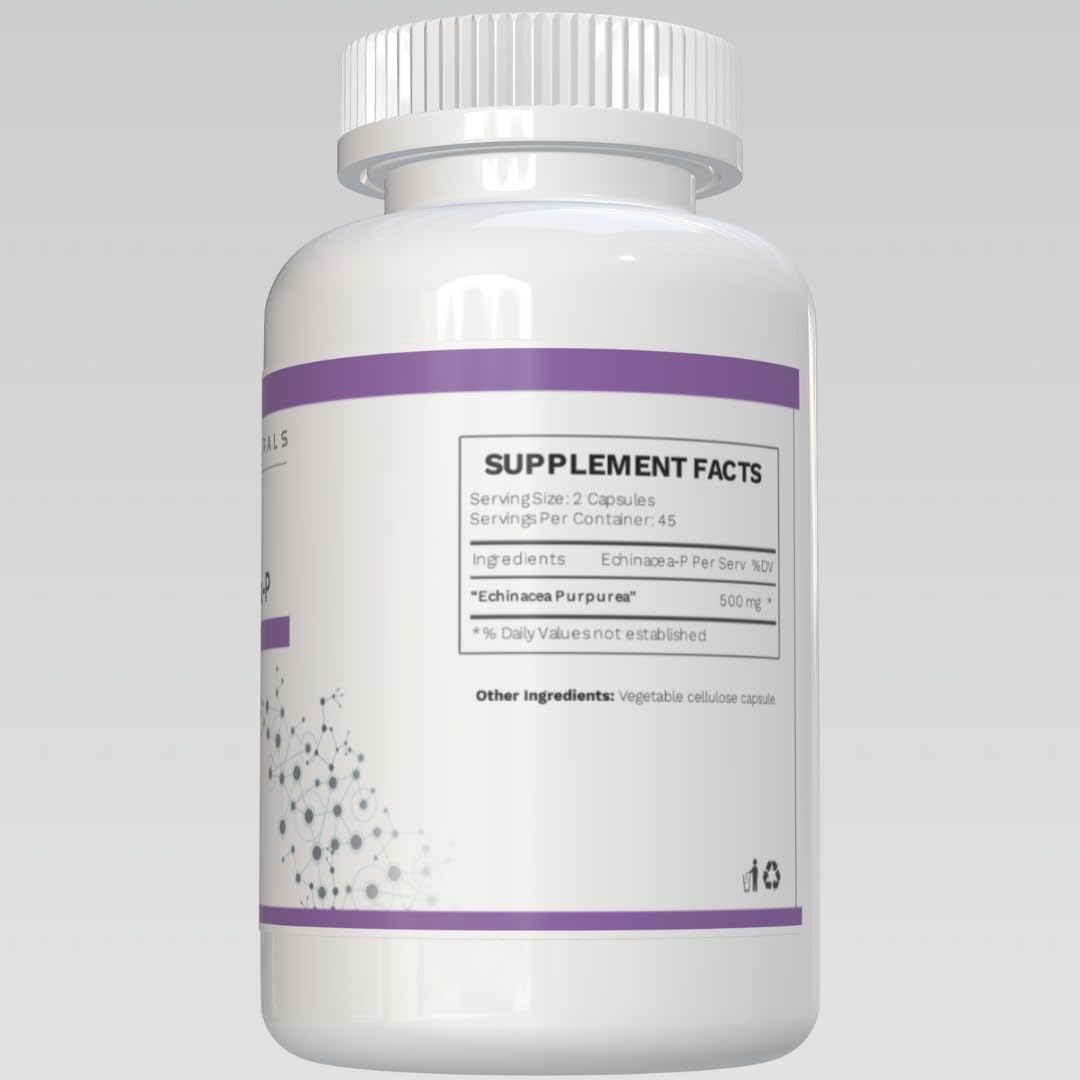Pure Echinacea Purpurea Capsules - 90 Count, No Binders, Fillers, or Preservatives - AMG Naturals Whole Herb Formula
