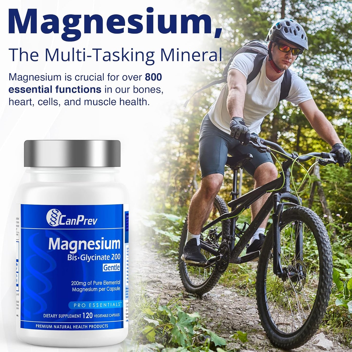 Pure Elemental Magnesium Supplement 200mg, 120 v-Caps - Supports Bone & Muscle Function, Gentle on Stomach, 120-Day Supply
