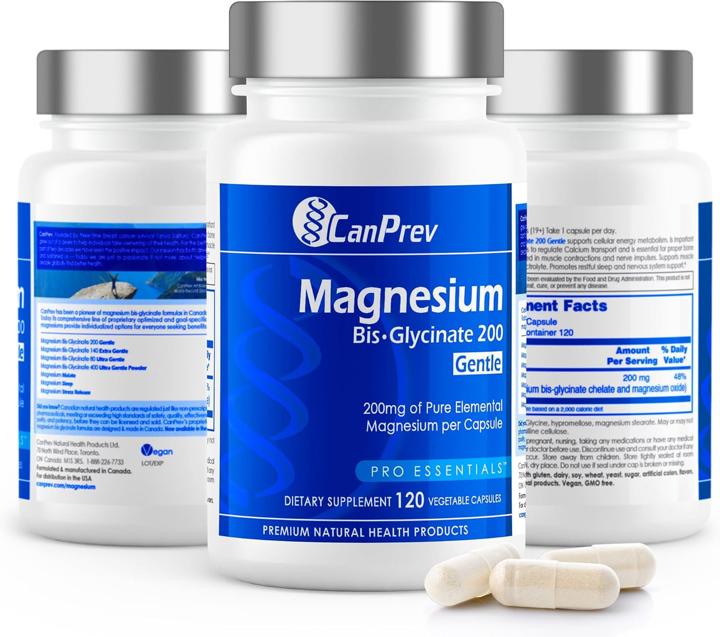 Pure Elemental Magnesium Supplement 200mg, 120 v-Caps - Supports Bone & Muscle Function, Gentle on Stomach, 120-Day Supply