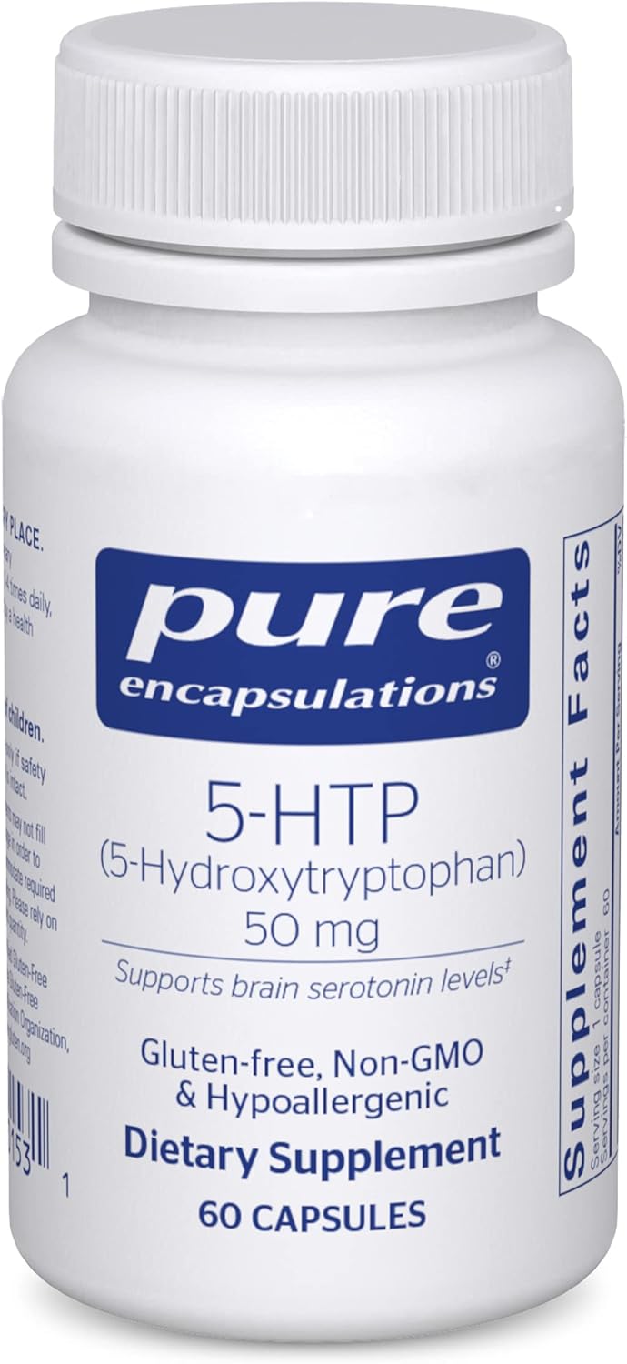 Pure Encapsulations 5-HTP 50 mg Capsules - Brain, Sleep, and Serotonin Support Supplement - 60 Count