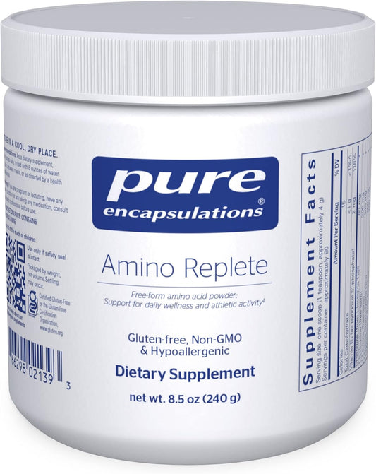 Pure Encapsulations Amino Replete Powder Supplement, 8.5 Ounces | Hypoallergenic Free-Form Amino Acid Powder