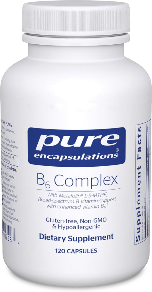 Pure Encapsulations B6 Complex - Promotes Brain & Nervous System Health - Enriched Vitamin B6 - Non-GMO - 120 Capsules