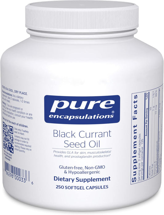 Pure Encapsulations Black Currant Seed Oil Softgel Capsules - 250 Count | Hypoallergenic Dietary Supplement