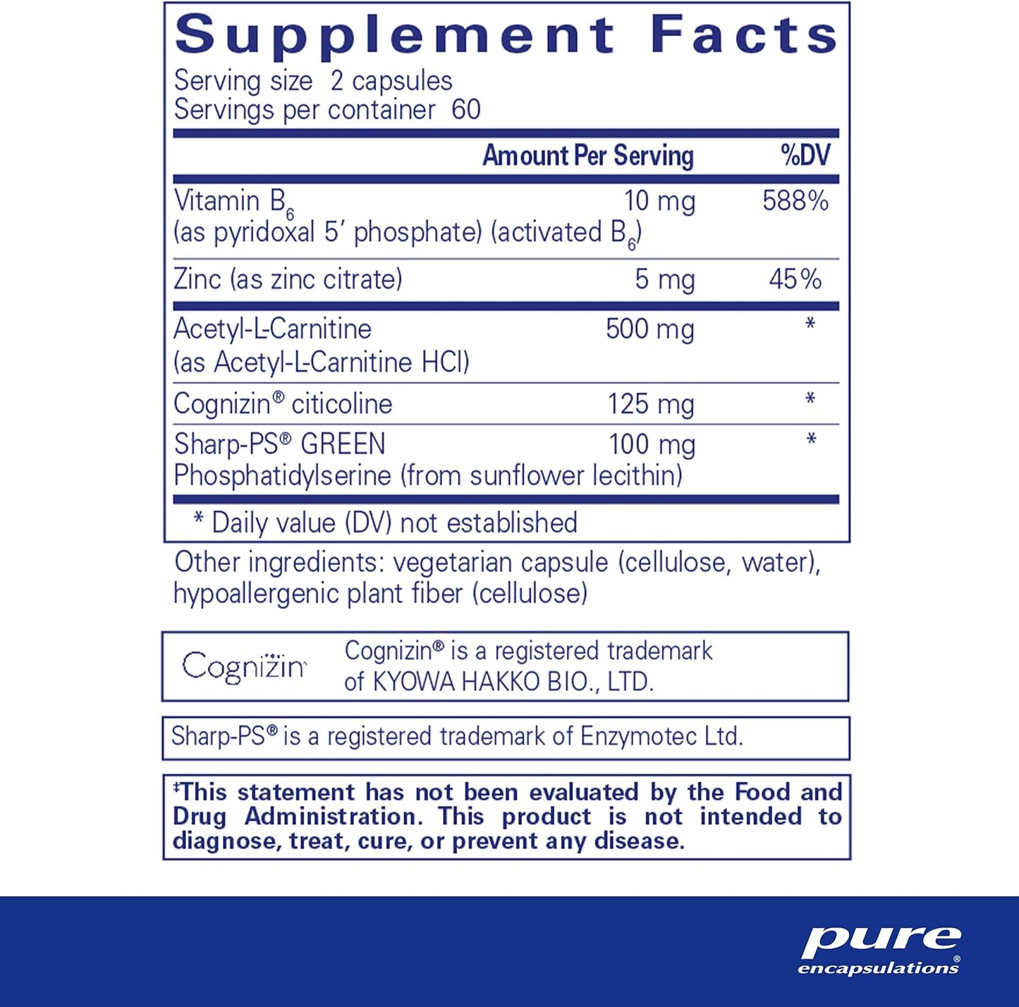 Pure Encapsulations CogniPhos Capsules - Support Cognitive Performance and Behavior - 120 Count