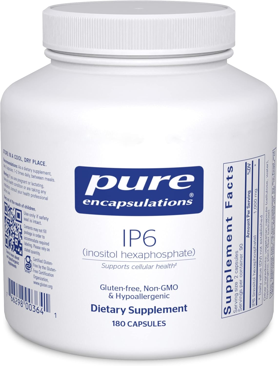 Pure Encapsulations IP6 Capsules | Hypoallergenic Antioxidant Support for Breast, Colon, and Liver Health | 180 Count