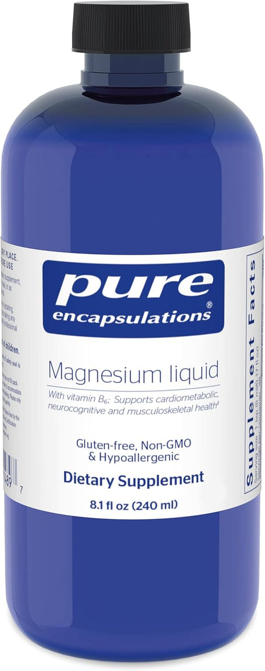 Pure Encapsulations Magnesium Liquid | Hypoallergenic Formula for Musculoskeletal and Heart Health | 8.1 fl. oz. Bottle